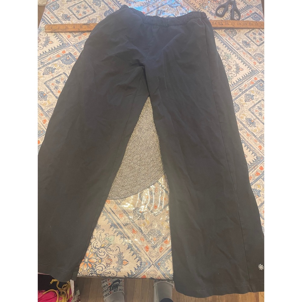 Athleta Girl Black Wide Leg Sweatpants Size XL 14 Elastic Waist Activewear